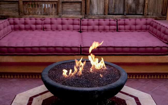 “Den of the Moors” fire pit and sitting area