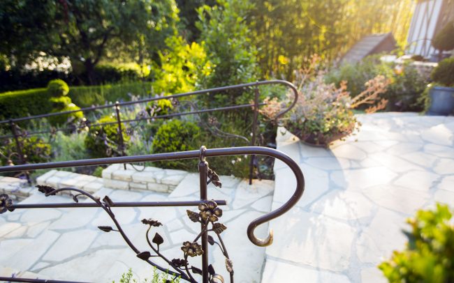Floral wrought iron railings